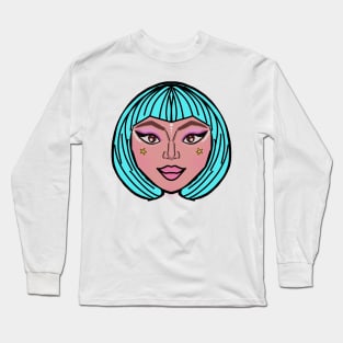 Space Girl with Stars Long Sleeve T-Shirt